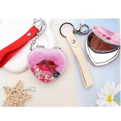 Heart Shape Handheld Compact Dual Mirror