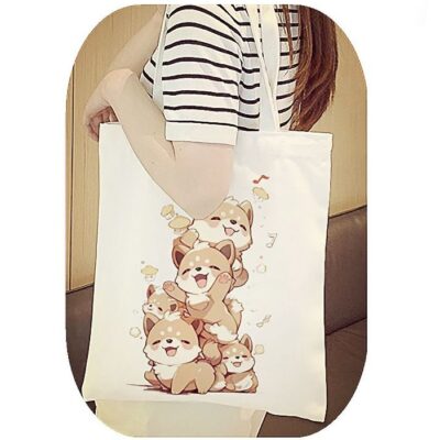 Happy Fox Cartoon Eco Tote Bag