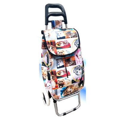 Cat Foldable Shopping Trolly Removable Bag Shopping Cart
