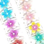 H1434-(1) 12pk Flower Hawaii Plumeria Hair Claw