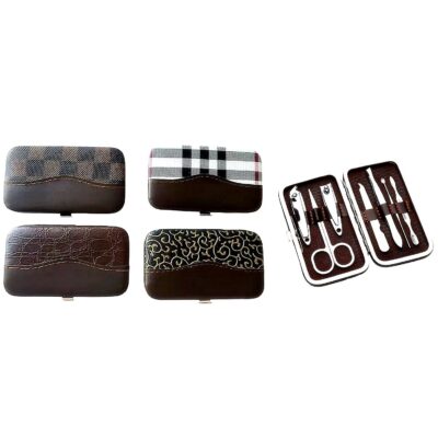 Patterned PU Case Portable Manicure Set