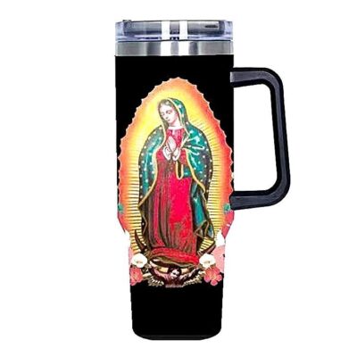 Our Lady Guadalup Mary SS Insulated Tumbler Handle