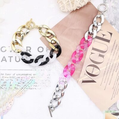12pk Multi Color Chain Bracelet