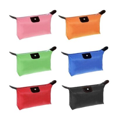 12pk Solid Color Ziper Closure Makeup Bags