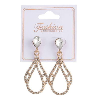 12pk Halo Waterdrop Rhinestone Earrings Set