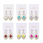 Beautiful watercolor flowers decorated background. Can be used as greeting card or invitation card design. 12pk Dazzling Gatsby Rhinestone Dangle Earrings