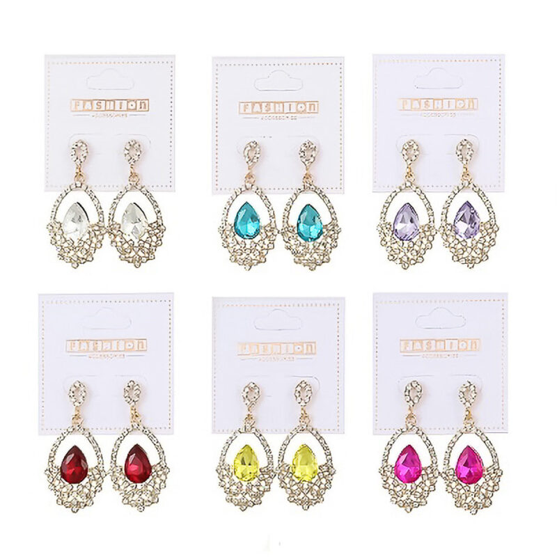 12pk Dazzling Gatsby Rhinestone Dangle Earrings