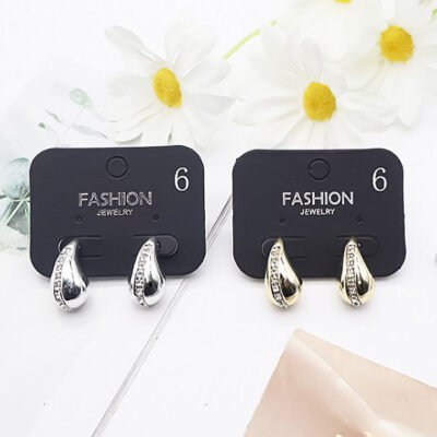 12pk Teardrop Rhinestone Stud earrings