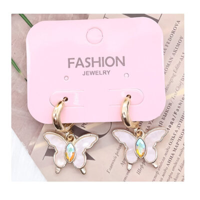 12pk Butterfly Dangle Huggie Hoop Earrings