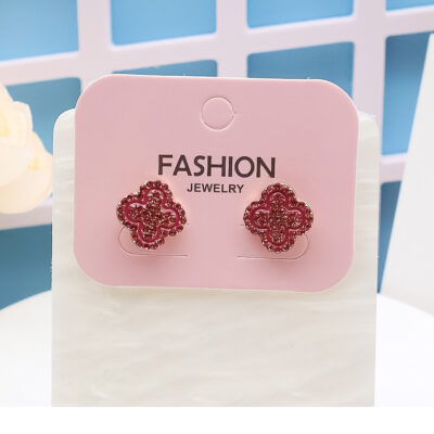 12pk Rhinestone Clover Shine stud Earrings