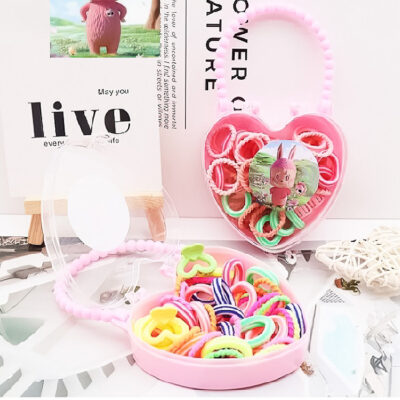 12pk Heart Case Hair Tie Set