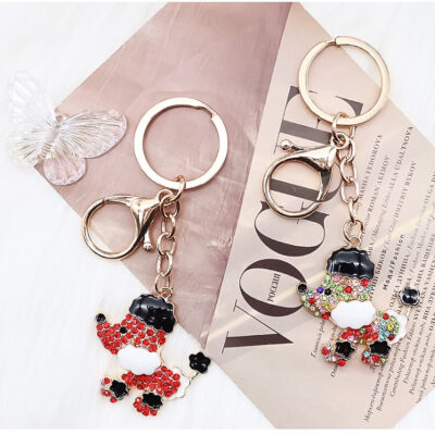 12pk Puddle Puppy Rhinestone Key chain Handbag Charm