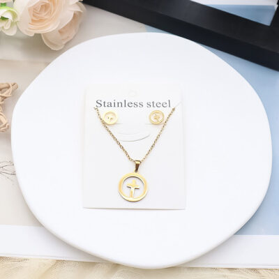 12pk Cross Stainless Steel Jewelry Set