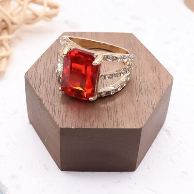 12pk Rectangle Rhinestone Fashion Rings