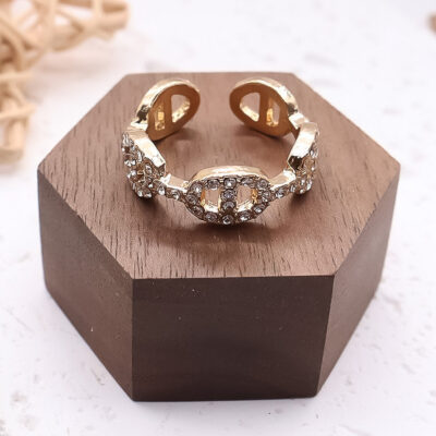 12pk Free Size Rhinestone Fashion Rings