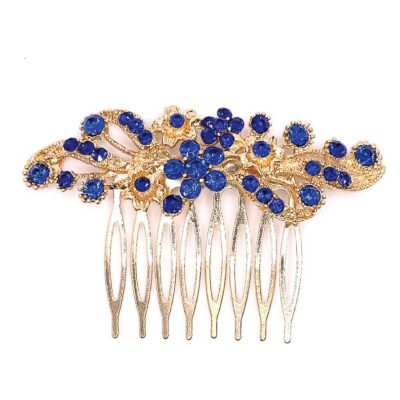 Floral Leaves Rhinestone Hair Deco Comb