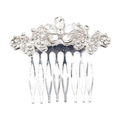 Daisy Butterfly Rhinestone Hair Ornament Comb