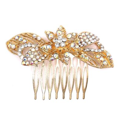 Flower Bud Rhinestone Hair Ornament Comb