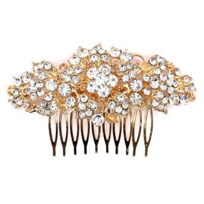 Flower Bundle Rhinestone Hair Ornament Comb