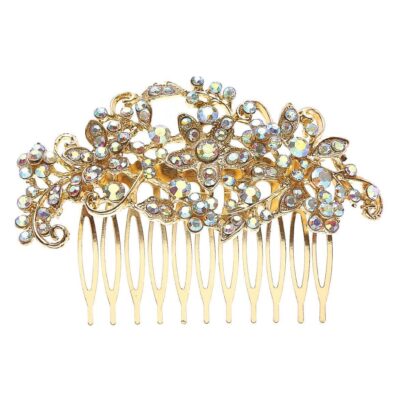Flower Vine Rhinestone Hair Ornament Comb