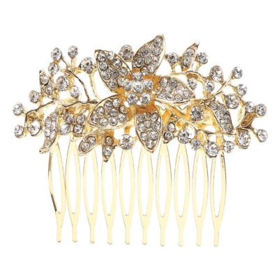 Flower Vine Rhinestone Hair Ornament Comb