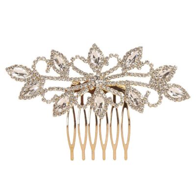 Marquise Cut Rhinestone Flower Hair deco Comb