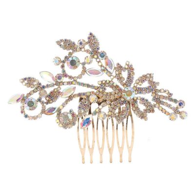 Blooming Flower Rhinestone Hair deco Comb