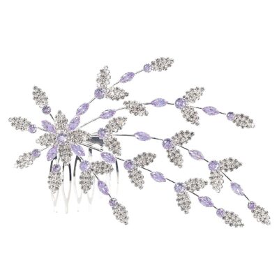 Sophisticated Flower Cubic Zirconia Hair deco Comb
