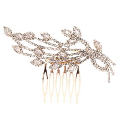 Flower Cubic CZ Hair deco Comb