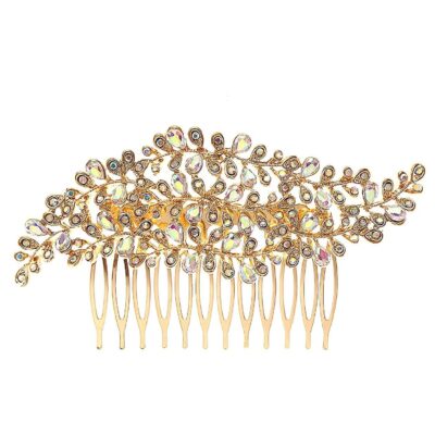 Sparkling Leaves Vines Rhinestone Hair deco Comb