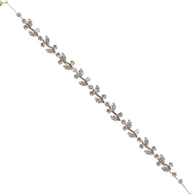 Tiny Stone Leaf Rhinestone Hair Deco Flex Pin