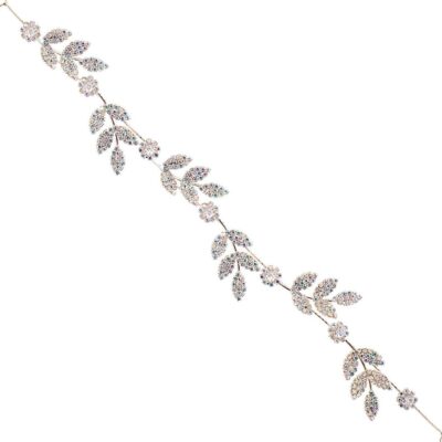 Daisy Leaves CZ Cubic Hair Deco Flex Pin