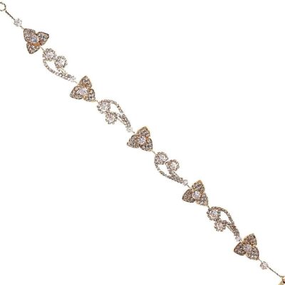 Triangle Flower CZ Cubic Hair Deco Band Pin