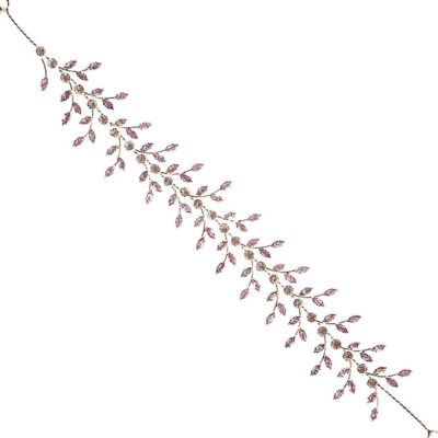 Stretch Leaves CZ Cubic Hair Deco Bednable Pin