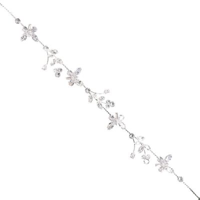 Butterfly Flower CZ Cubic Hair Deco Bednable Pin