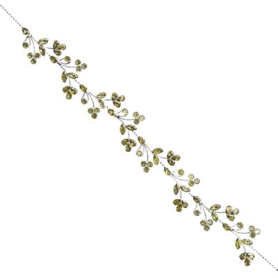 Shimmering Leaves CZ Cubic Hair Deco Bednable Pin