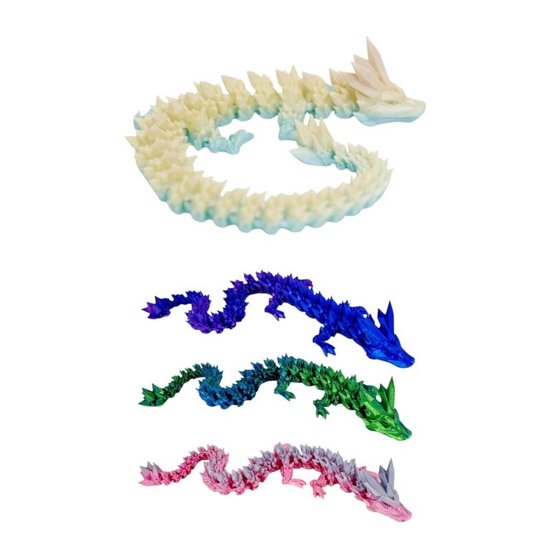 12pk 3D Print Tail Dragon Animal Figure Toy
