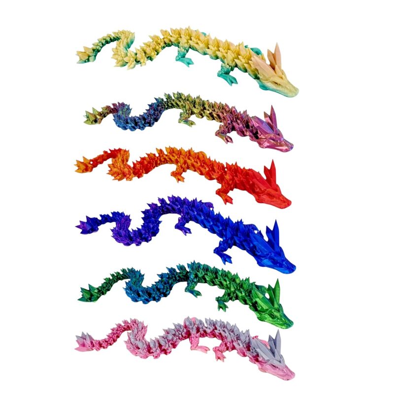 12pk 3D Print Tail Dragon Animal Figure Toy