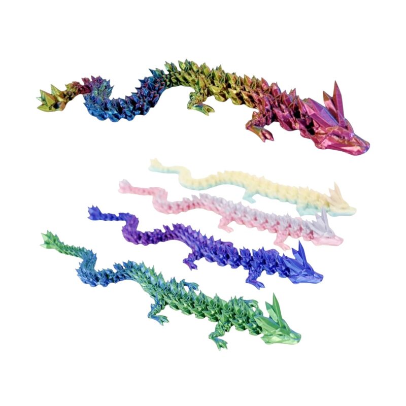 12pk 3D Print Tail Dragon Animal Figure Toy