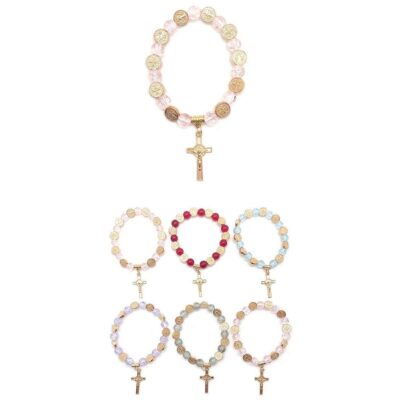 12pk Jesus Cross Prayer Beads Bracelet