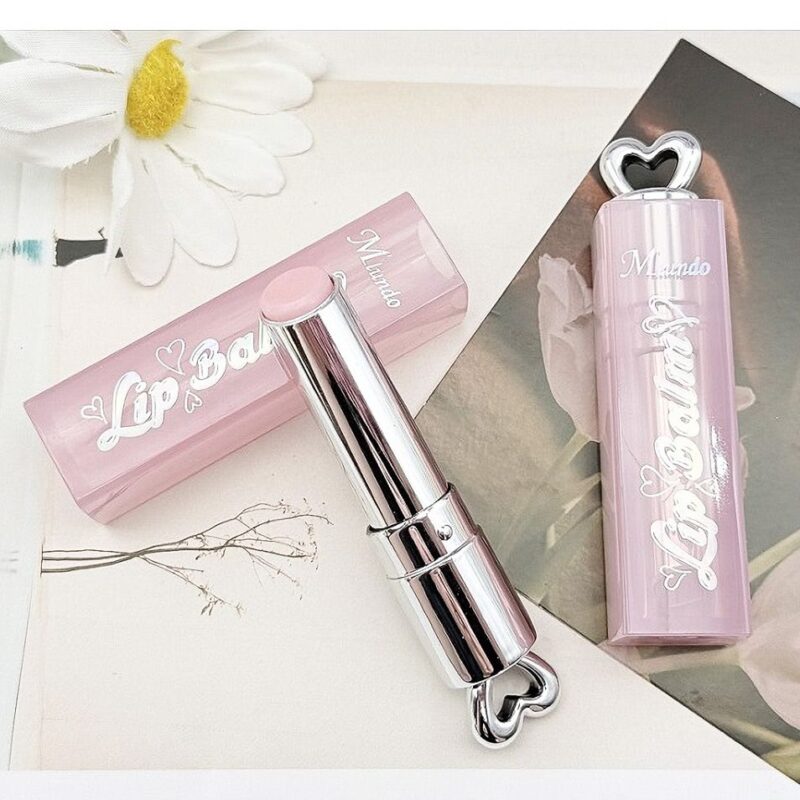 24pk Light Pink Heart Case Lip Balm