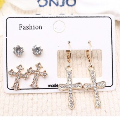 12pk Cross Dangle Earrings Set