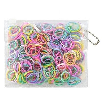 12pk 500pcs Assorted Color Hair Rubber Band Tie