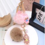 Beautiful watercolor flowers decorated background. Can be used as greeting card or invitation card design. 12pk Funny Pompom Handbag Charm Key Chain