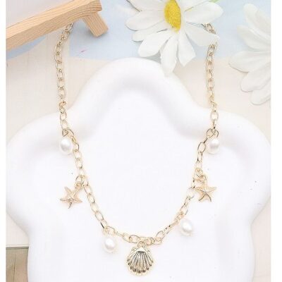 12pk Ocean Theme Starfish Dangle Chain Necklace