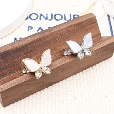 12pk Elegant Butterfly Rhinestone fashion Bling Rings