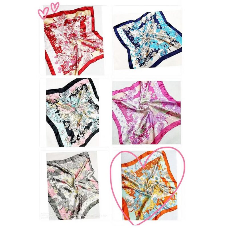 12pk Silky Touch Square Floral Print Scarf