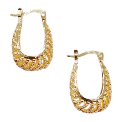 12pk U Shape Gold Dip Hoop Earrings