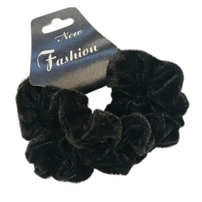 12pk 3 Pieces Velvet Hair Scrunchies Tie Black