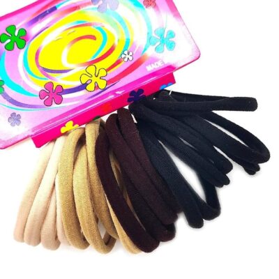 12pk Multi Thin Seamless Elastic Ponytail Hair Tie 18